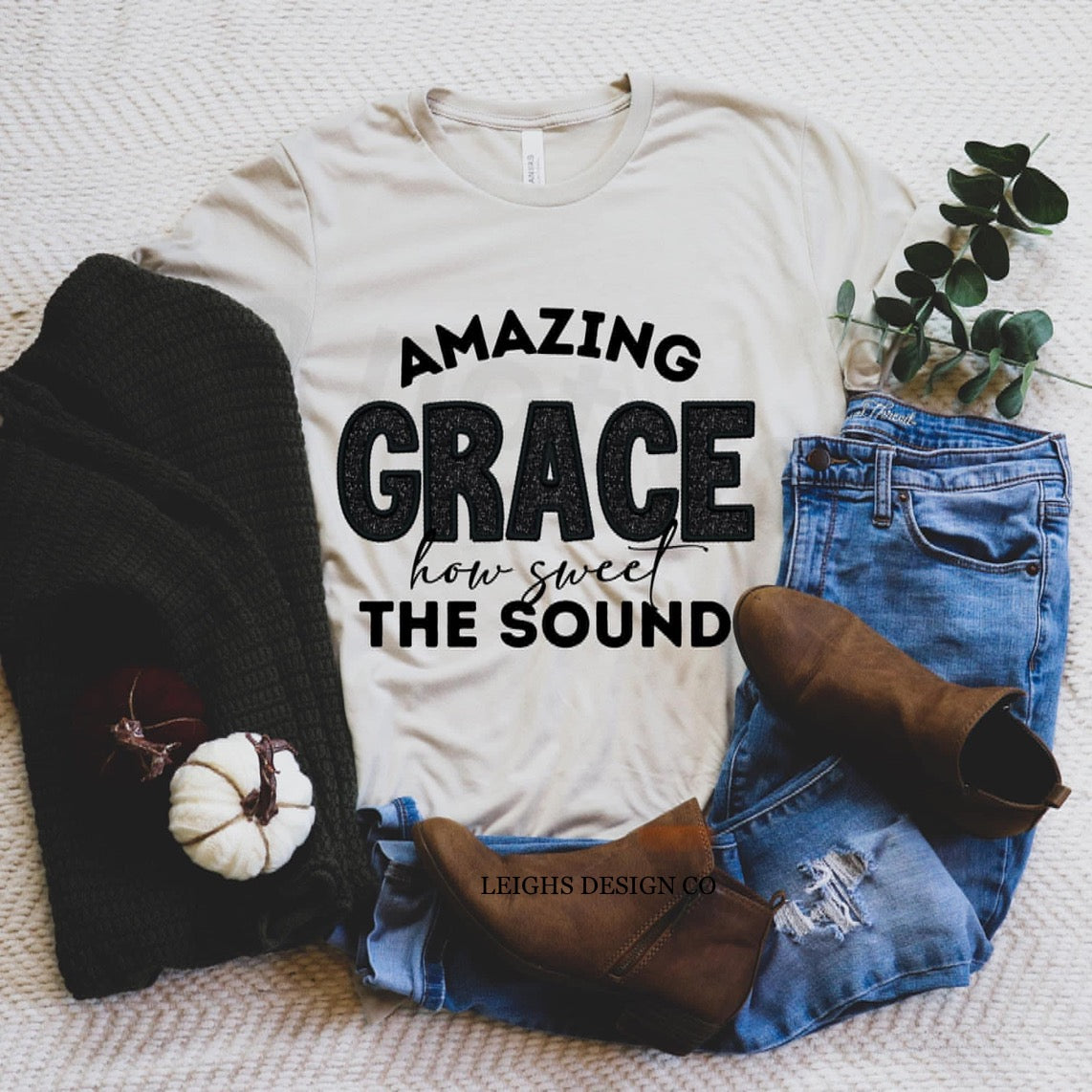 Amazing Grace How Sweet (faux embroidery)