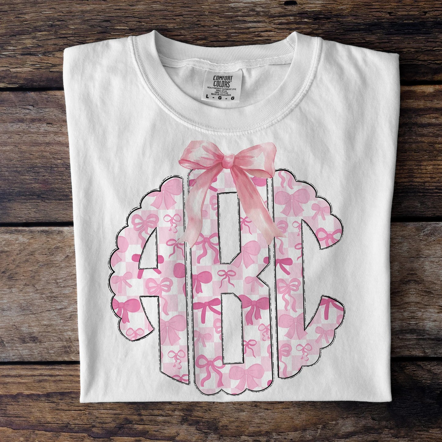 Pink Bows Doodle Monogram