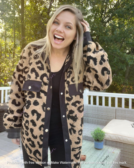 RTS: Leopard MOMMY AND ME Sherpa shacket