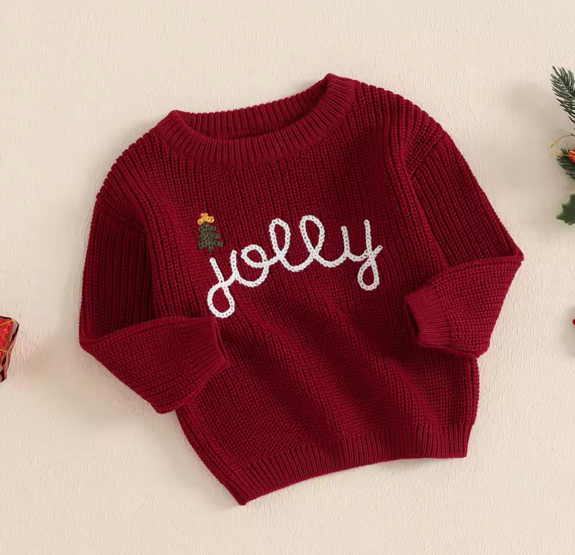 RTS: Adult and Kid Rope Embroidered Holiday Sweaters