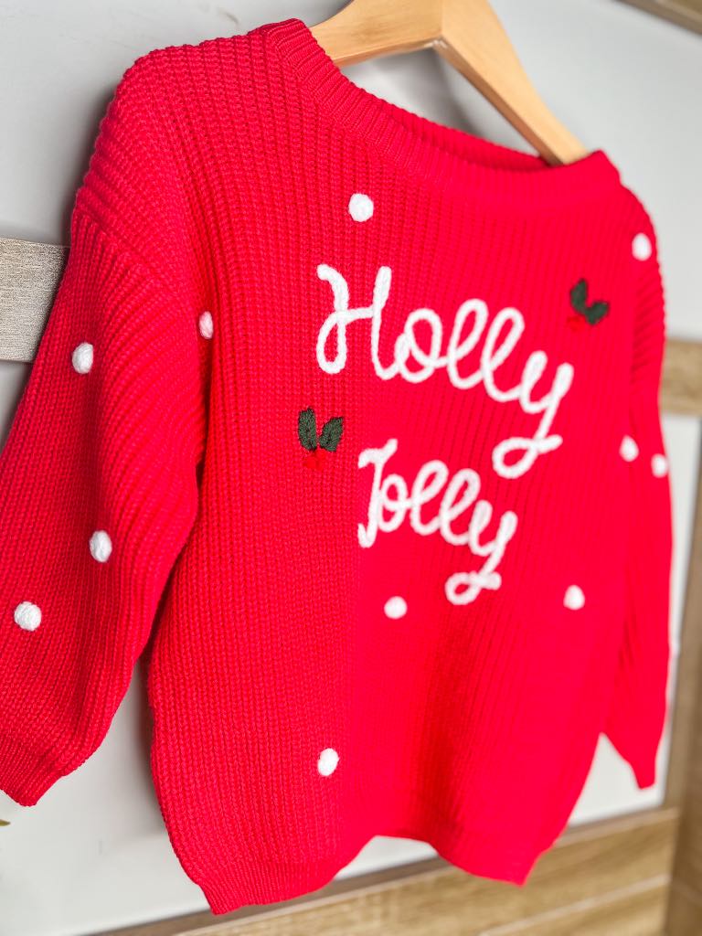 RTS: Adult and Kid Rope Embroidered Holiday Sweaters