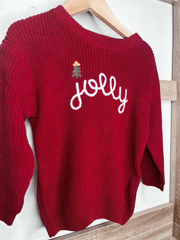 RTS: Adult and Kid Rope Embroidered Holiday Sweaters