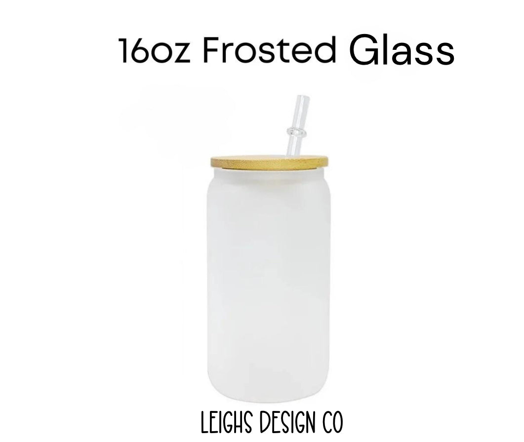 16oz Frosted Glass Cup