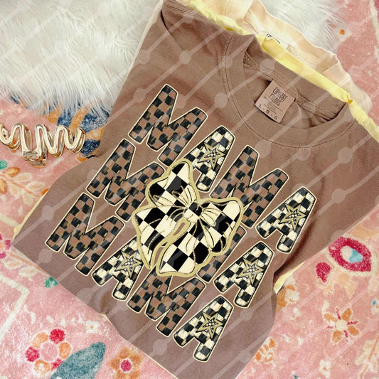 Checkered bow mama